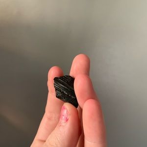 Small black genuine boho tourmaline crystal